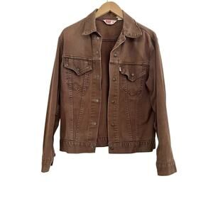 RARE Vintage 60s Pre-1971 Levi's Big E Brown Denim Type 3 Jacket M